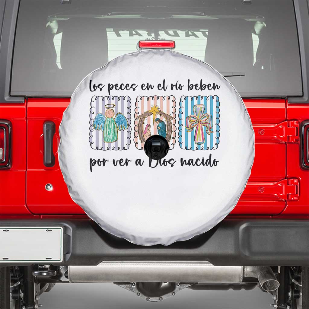 Nativity Scene Christian Christmas Spare Tire Cover Feliz Navidad TS14 White Print Your Wear