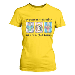 Nativity Scene Christian Christmas T Shirt For Women Feliz Navidad TS14 Daisy Print Your Wear