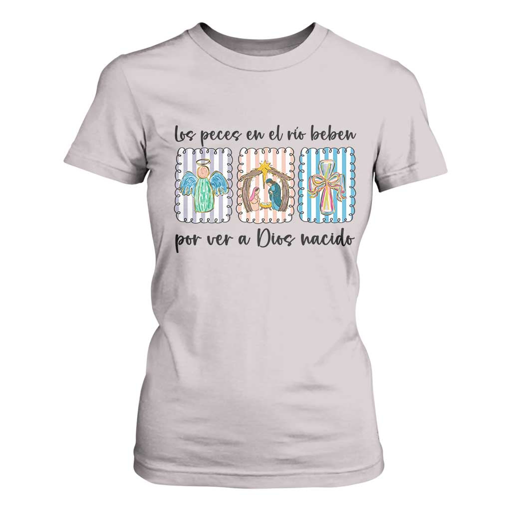 Nativity Scene Christian Christmas T Shirt For Women Feliz Navidad TS14 Ice Gray Print Your Wear