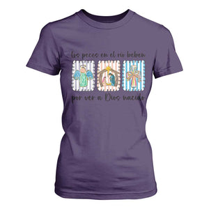 Nativity Scene Christian Christmas T Shirt For Women Feliz Navidad TS14 Purple Print Your Wear