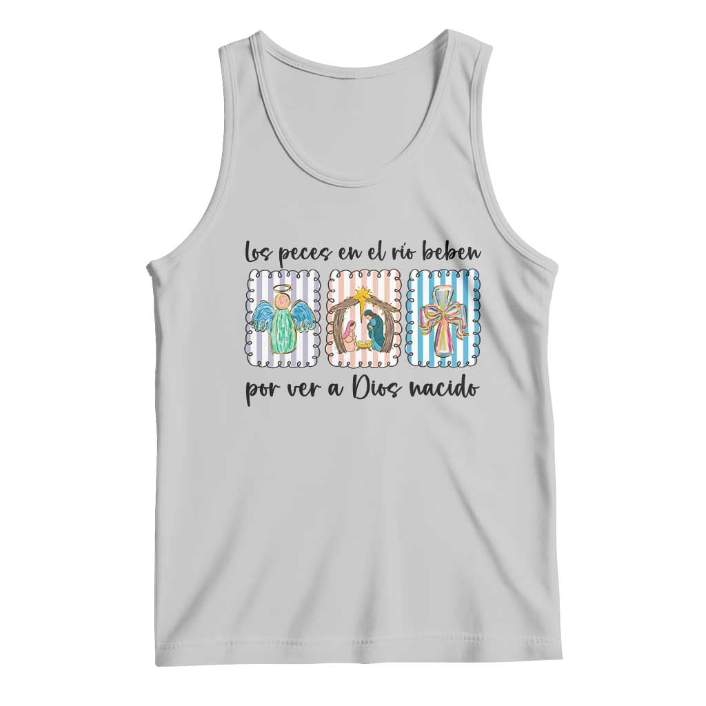 Nativity Scene Christian Christmas Tank Top Feliz Navidad TS14 Ash Print Your Wear