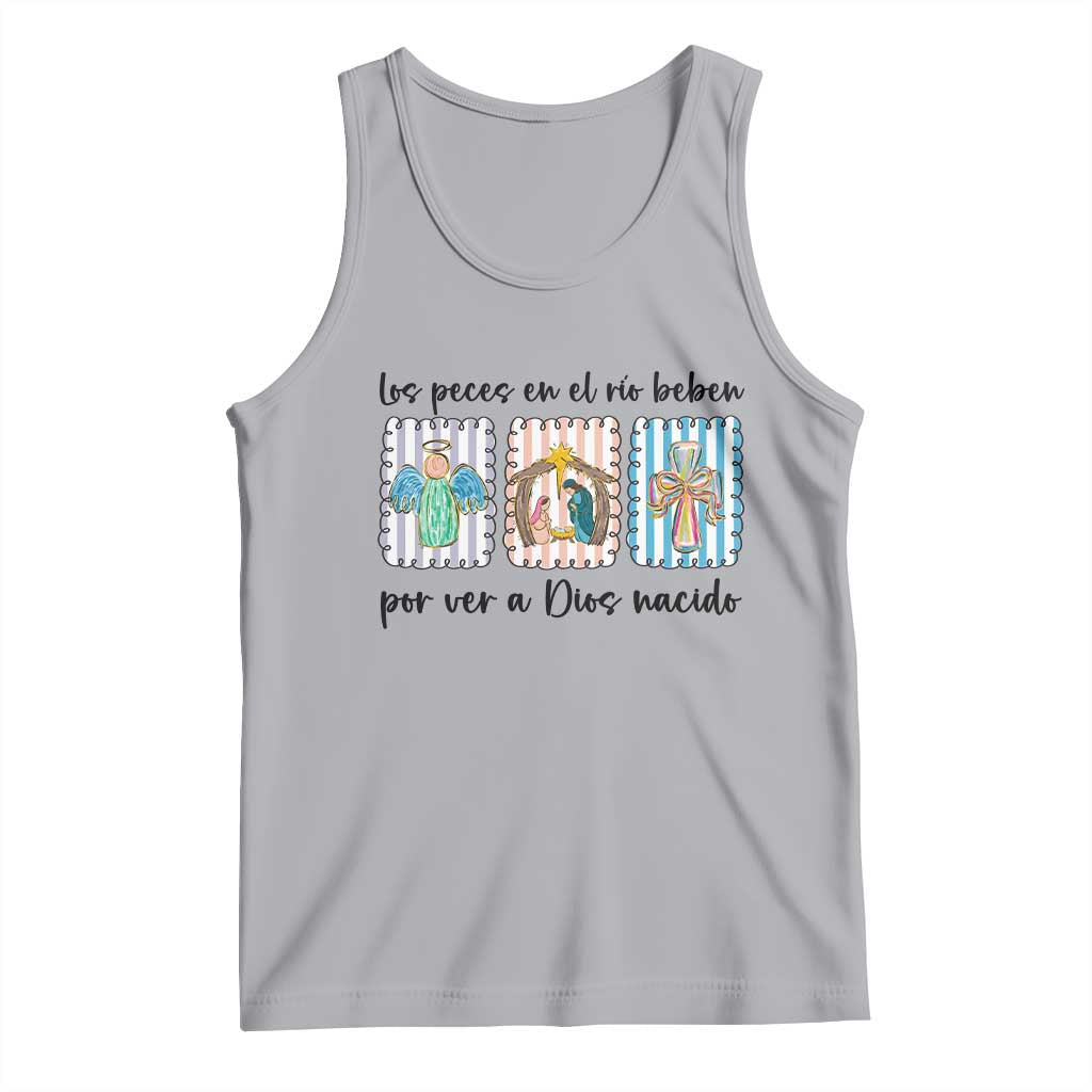 Nativity Scene Christian Christmas Tank Top Feliz Navidad TS14 Athletic Heather Print Your Wear