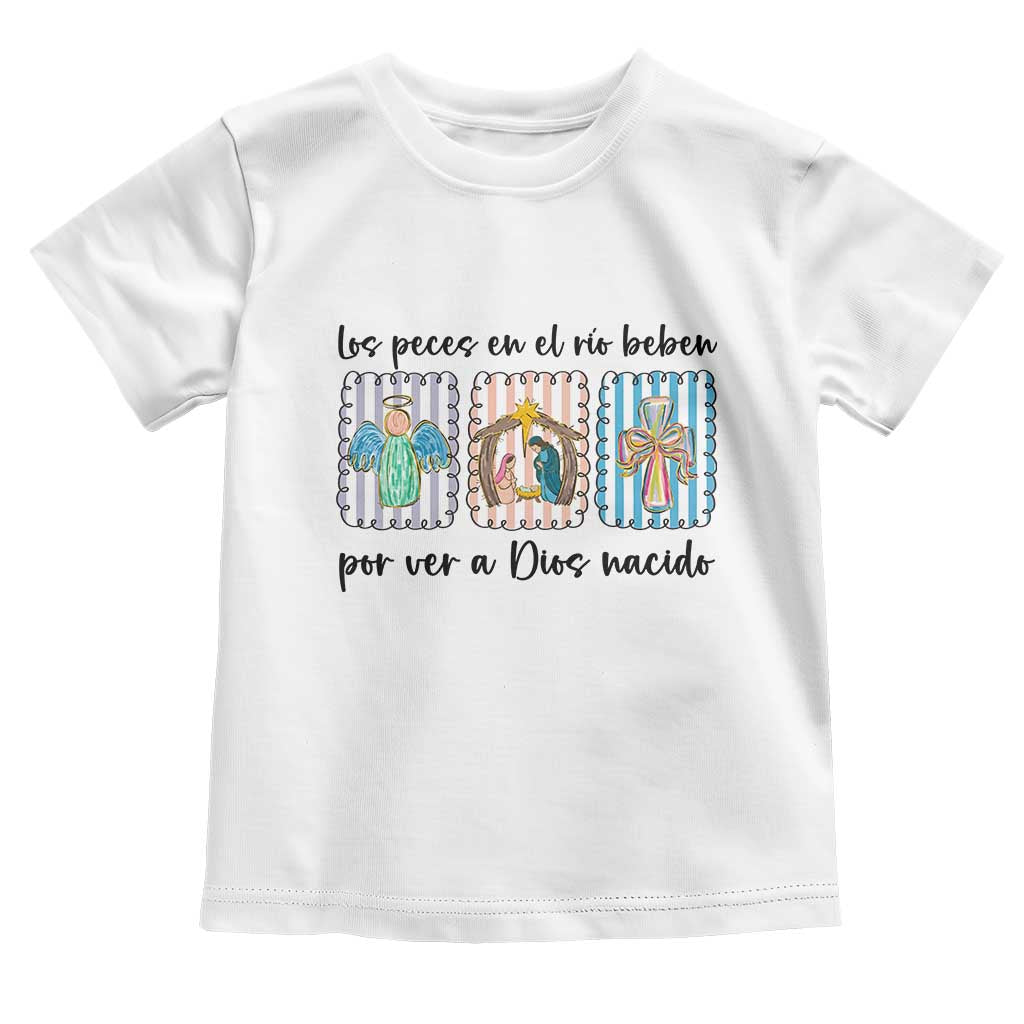 Nativity Scene Christian Christmas Toddler T Shirt Feliz Navidad TS14 White Print Your Wear