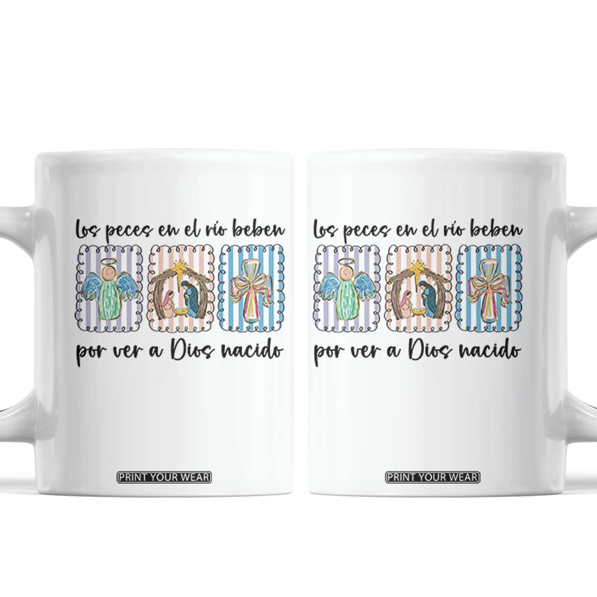 Nativity Scene Christian Christmas Coffee Mug Feliz Navidad TS14 White Print Your Wear