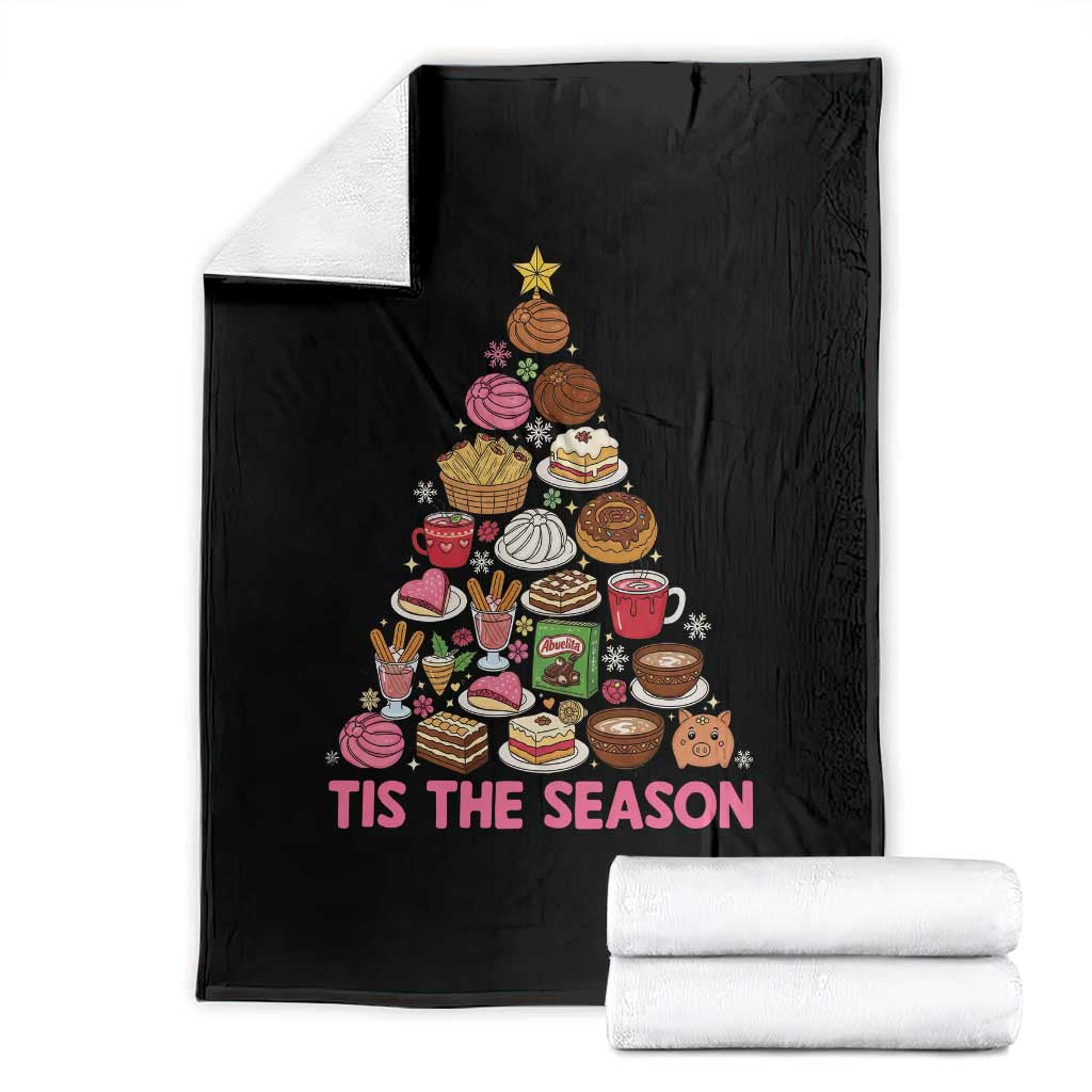 Tis The Season Mexican Christmas Throw Blanket TS14 Black Print Your Wear