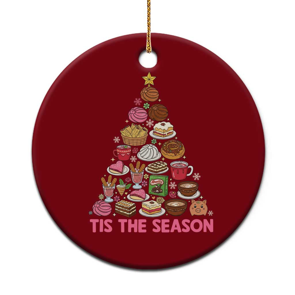 Tis The Season Mexican Christmas Ceramic Ornament TS14 1pc Red Print Your Wear