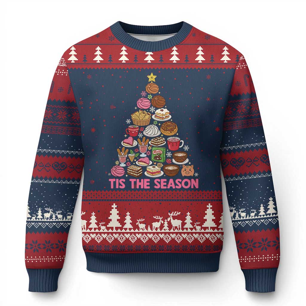 Tis The Season Mexican Xmas Ugly Christmas Sweater TS14 Navy Red Print Your Wear