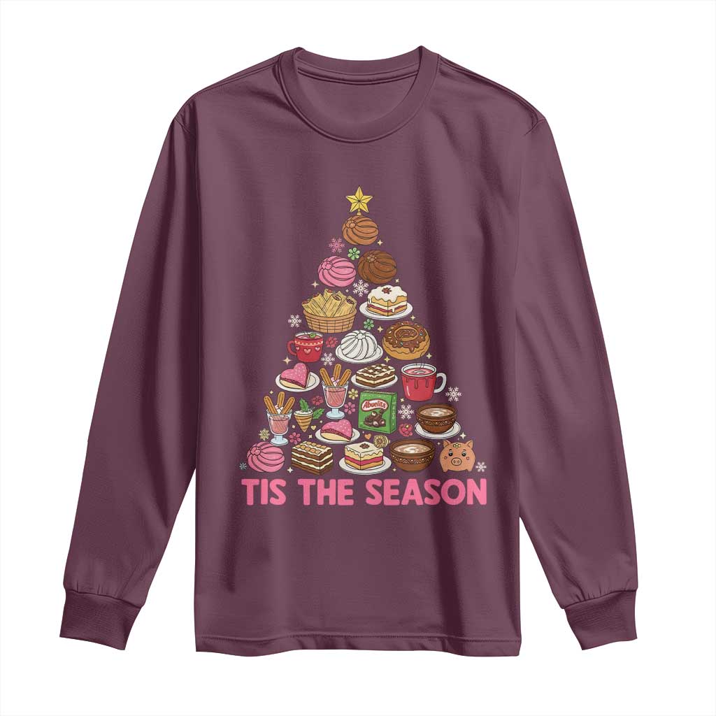 Tis The Season Mexican Christmas Long Sleeve Shirt TS14 Maroon Print Your Wear