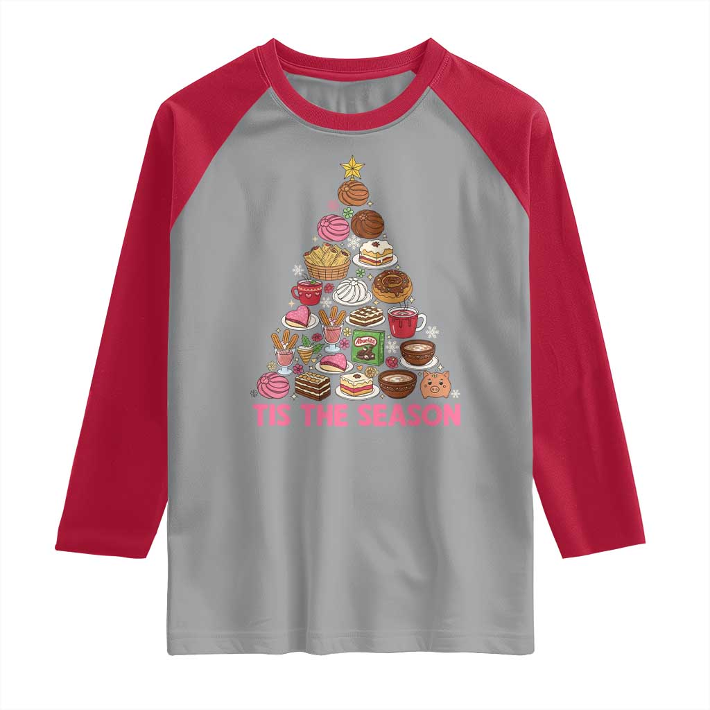 Tis The Season Mexican Christmas Raglan Shirt TS14 Sport Gray Red Print Your Wear