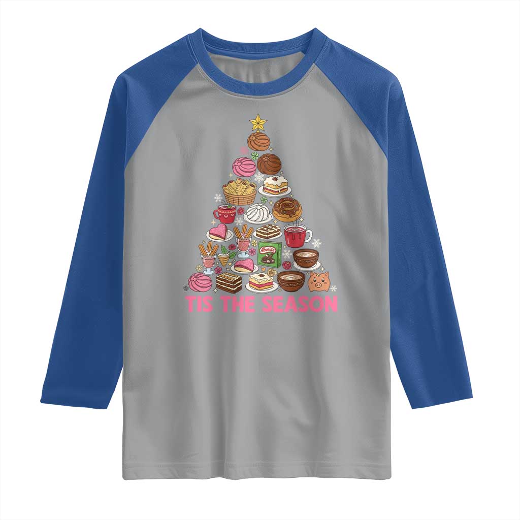 Tis The Season Mexican Christmas Raglan Shirt TS14 Sport Gray Royal Print Your Wear