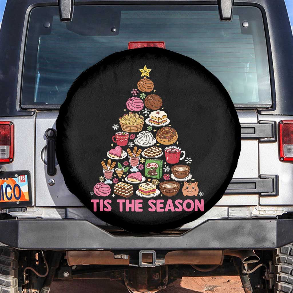 Tis The Season Mexican Christmas Spare Tire Cover TS14 No hole Black Print Your Wear