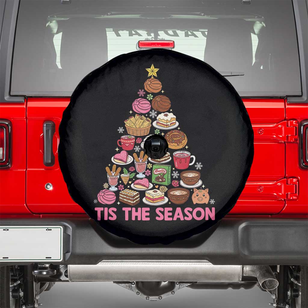 Tis The Season Mexican Christmas Spare Tire Cover TS14 Black Print Your Wear