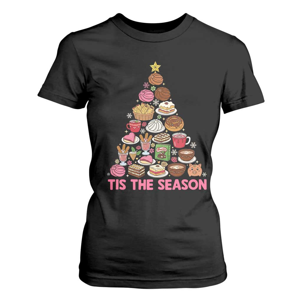 Tis The Season Mexican Christmas T Shirt For Women TS14 Black Print Your Wear