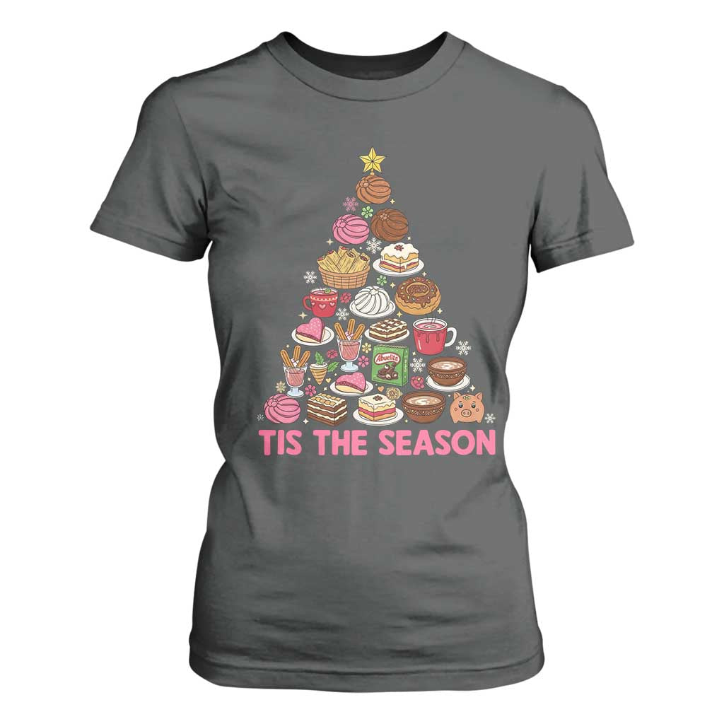 Tis The Season Mexican Christmas T Shirt For Women TS14 Dark Heather Print Your Wear