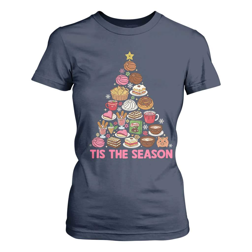 Tis The Season Mexican Christmas T Shirt For Women TS14 Navy Print Your Wear