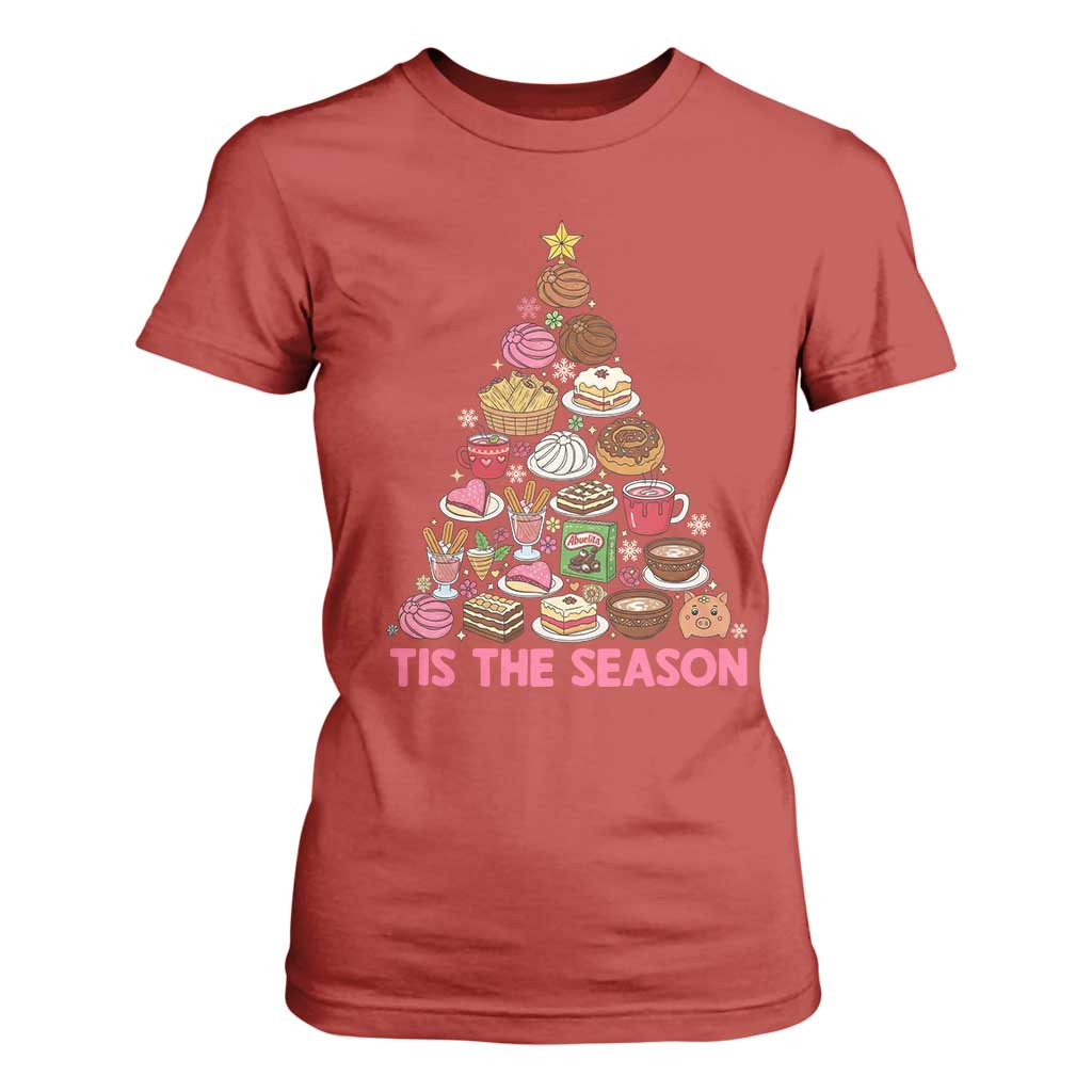 Tis The Season Mexican Christmas T Shirt For Women TS14 Red Print Your Wear