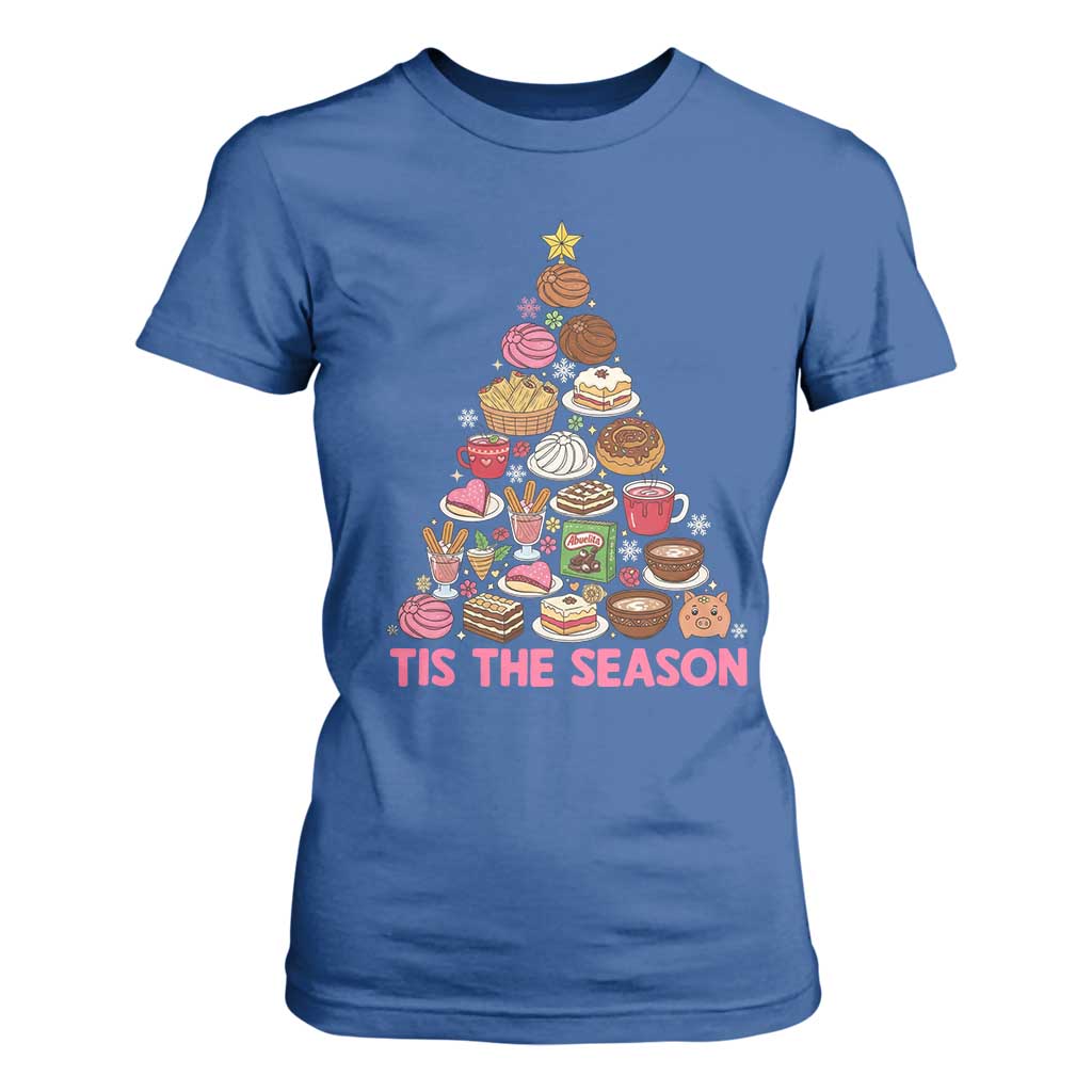 Tis The Season Mexican Christmas T Shirt For Women TS14 Royal Blue Print Your Wear