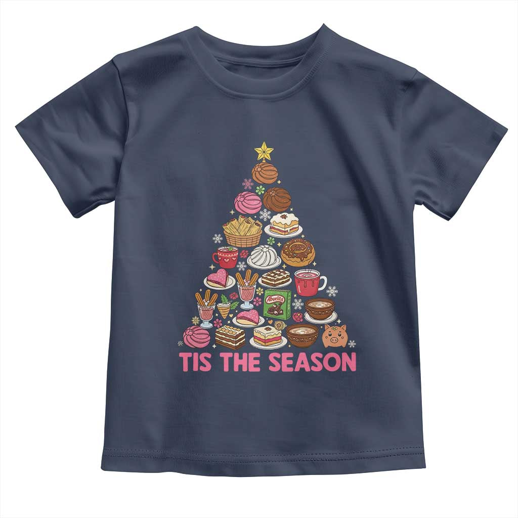 Tis The Season Mexican Christmas Toddler T Shirt TS14 Navy Print Your Wear
