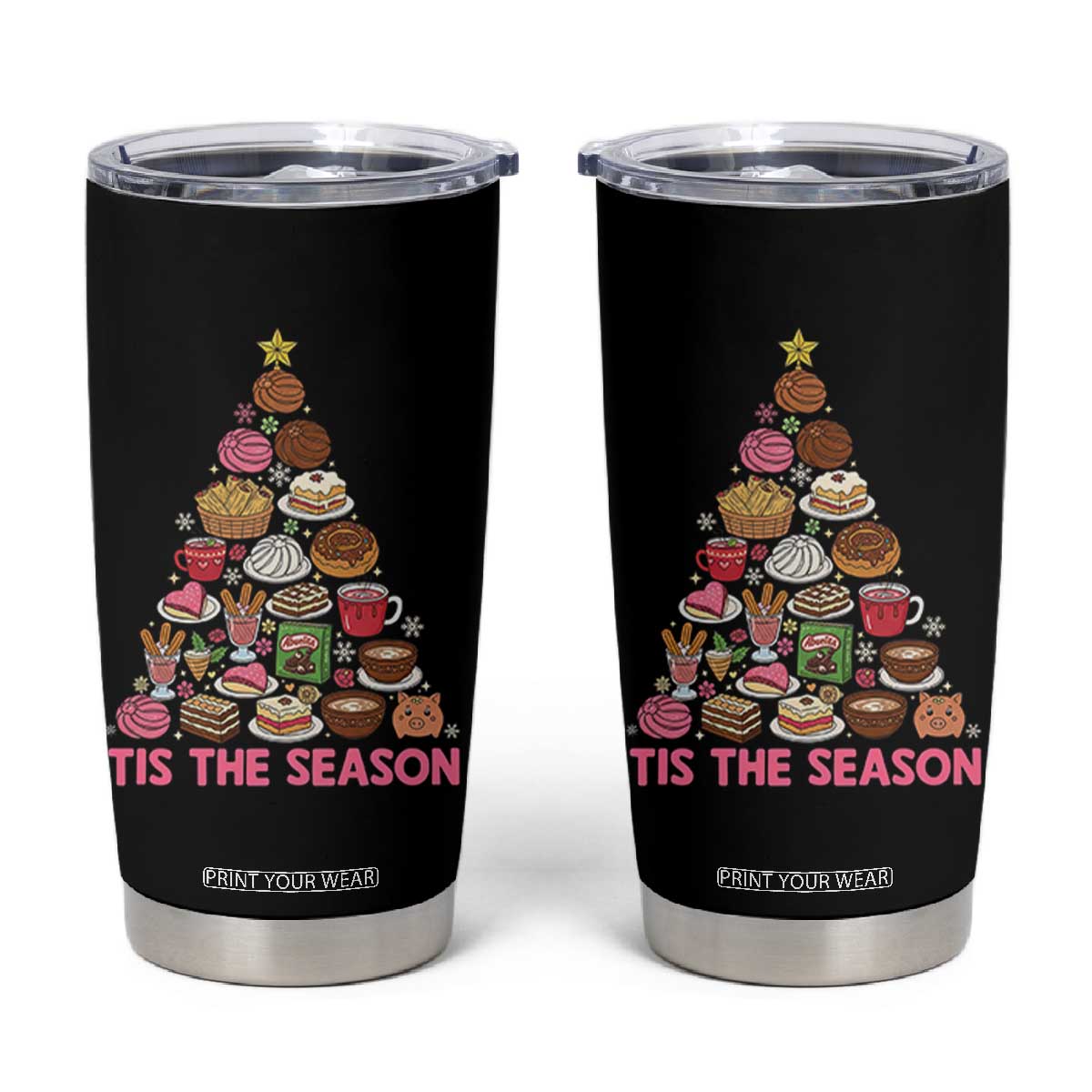 Tis The Season Mexican Christmas Tumbler Cup TS14 Black Print Your Wear