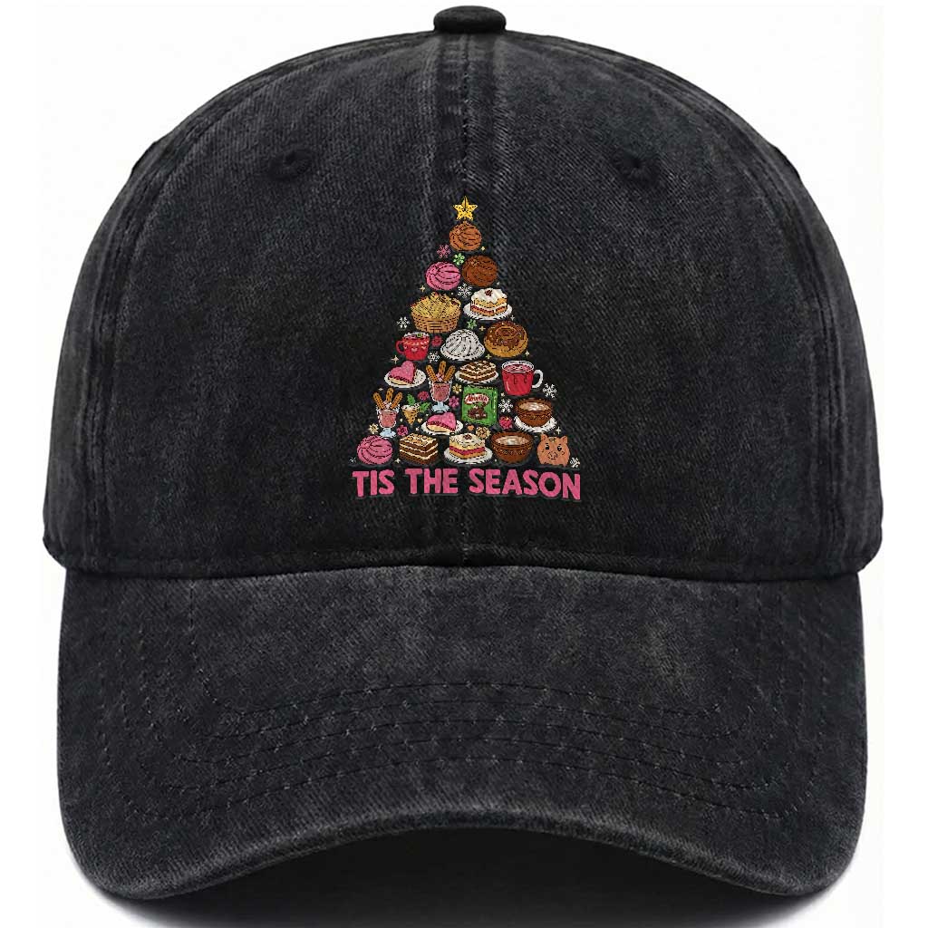Tis The Season Mexican Christmas Washed Cotton Baseball Cap TS14 Washed Cap Universal Fit Black Print Your Wear