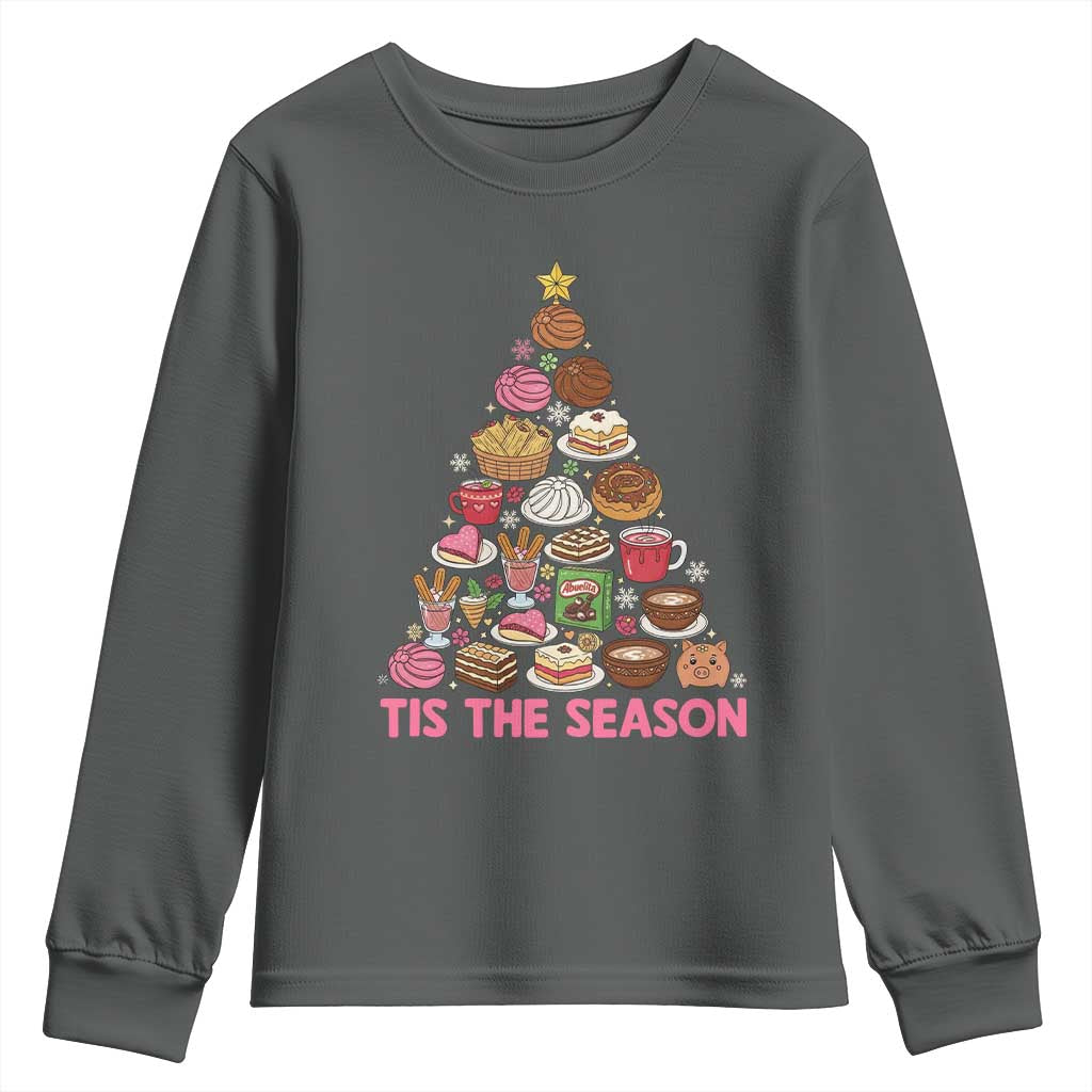 Tis The Season Mexican Christmas Youth Sweatshirt TS14 Dark Heather Print Your Wear