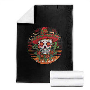 Sugar Skull Mexican Christmas Throw Blanket TS14 Black Print Your Wear