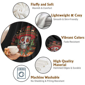 Sugar Skull Mexican Christmas Throw Blanket TS14 Print Your Wear