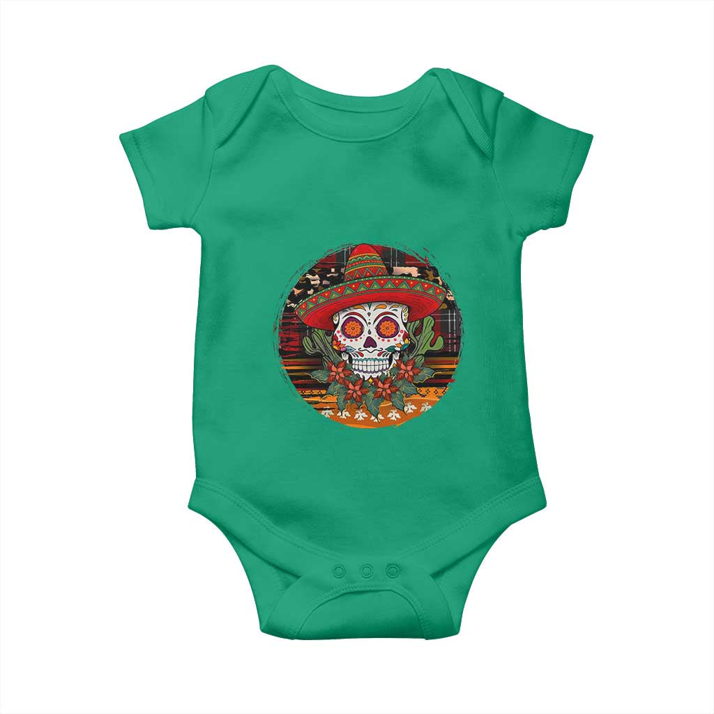Sugar Skull Mexican Christmas Baby Onesie TS14 Irish Green Print Your Wear