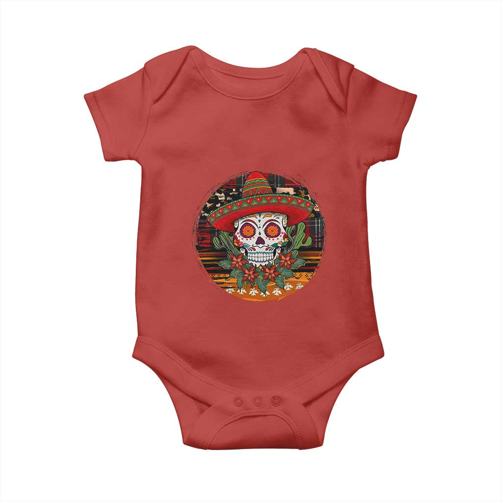 Sugar Skull Mexican Christmas Baby Onesie TS14 Red Print Your Wear