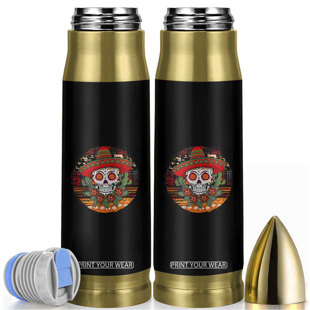 Sugar Skull Mexican Christmas Bullet Tumbler TS14 Black Print Your Wear