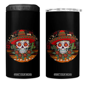 Sugar Skull Mexican Christmas 4 in 1 Can Cooler Tumbler TS14 One Size: 16 oz Black Print Your Wear