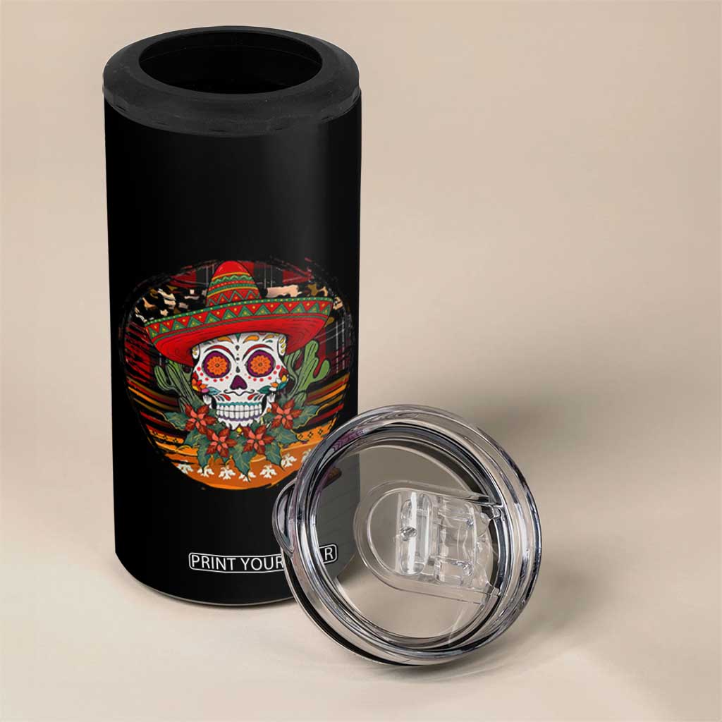 Sugar Skull Mexican Christmas 4 in 1 Can Cooler Tumbler TS14 Print Your Wear