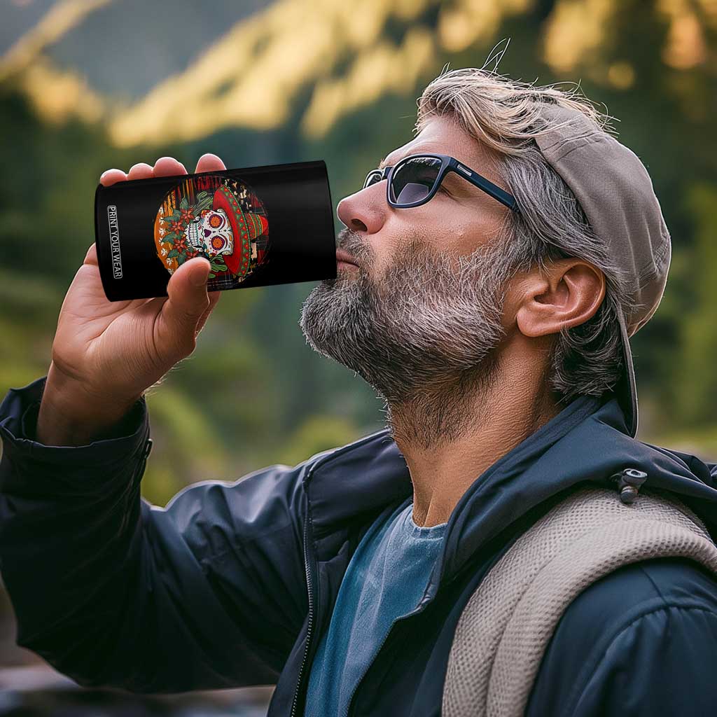 Sugar Skull Mexican Christmas 4 in 1 Can Cooler Tumbler - Print Your Wear