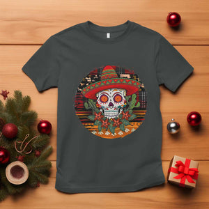 Sugar Skull Mexican Christmas T Shirt TS14 Dark Heather Print Your Wear
