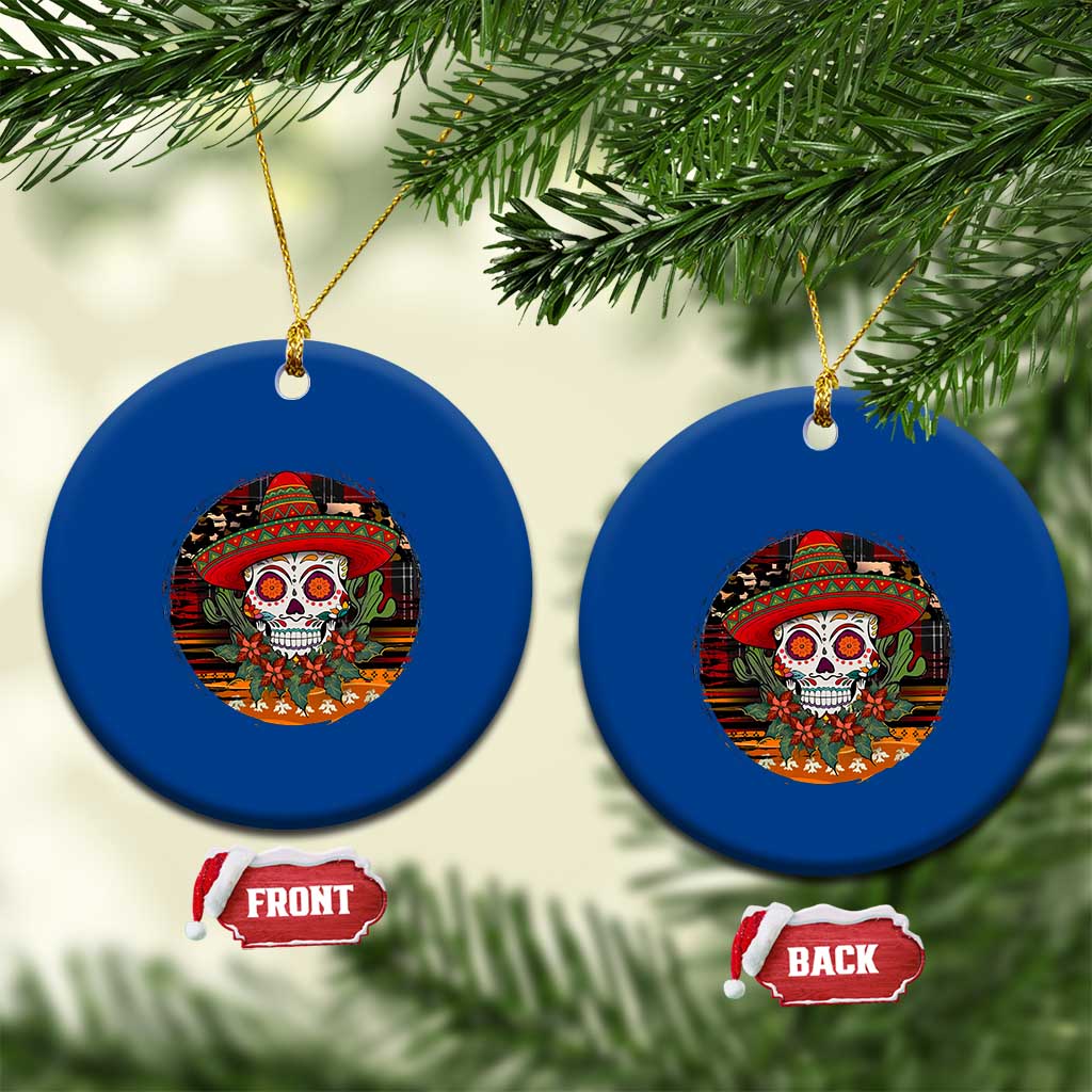 Sugar Skull Mexican Christmas Ceramic Ornament TS14 1pc Blue Print Your Wear