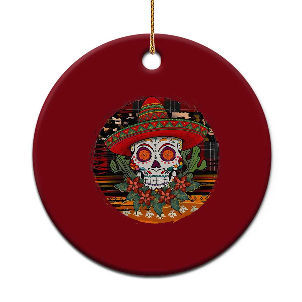Sugar Skull Mexican Christmas Ceramic Ornament TS14 1pc Red Print Your Wear