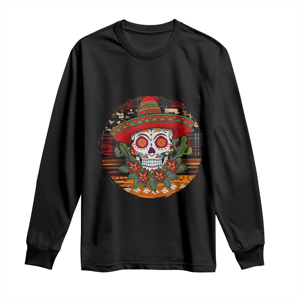 Sugar Skull Mexican Christmas Long Sleeve Shirt TS14 Black Print Your Wear