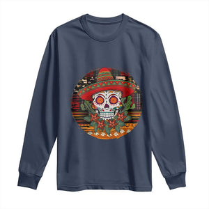 Sugar Skull Mexican Christmas Long Sleeve Shirt TS14 Navy Print Your Wear
