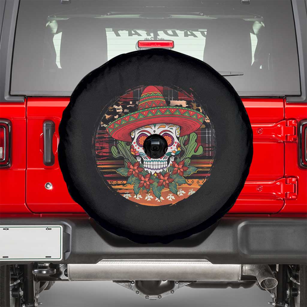 Sugar Skull Mexican Christmas Spare Tire Cover TS14 Black Print Your Wear