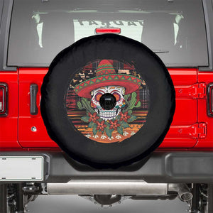 Sugar Skull Mexican Christmas Spare Tire Cover TS14 Black Print Your Wear