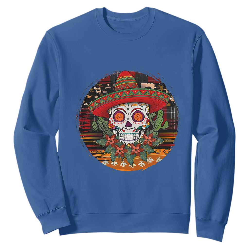 Sugar Skull Mexican Christmas Sweatshirt TS14 Royal Blue Print Your Wear