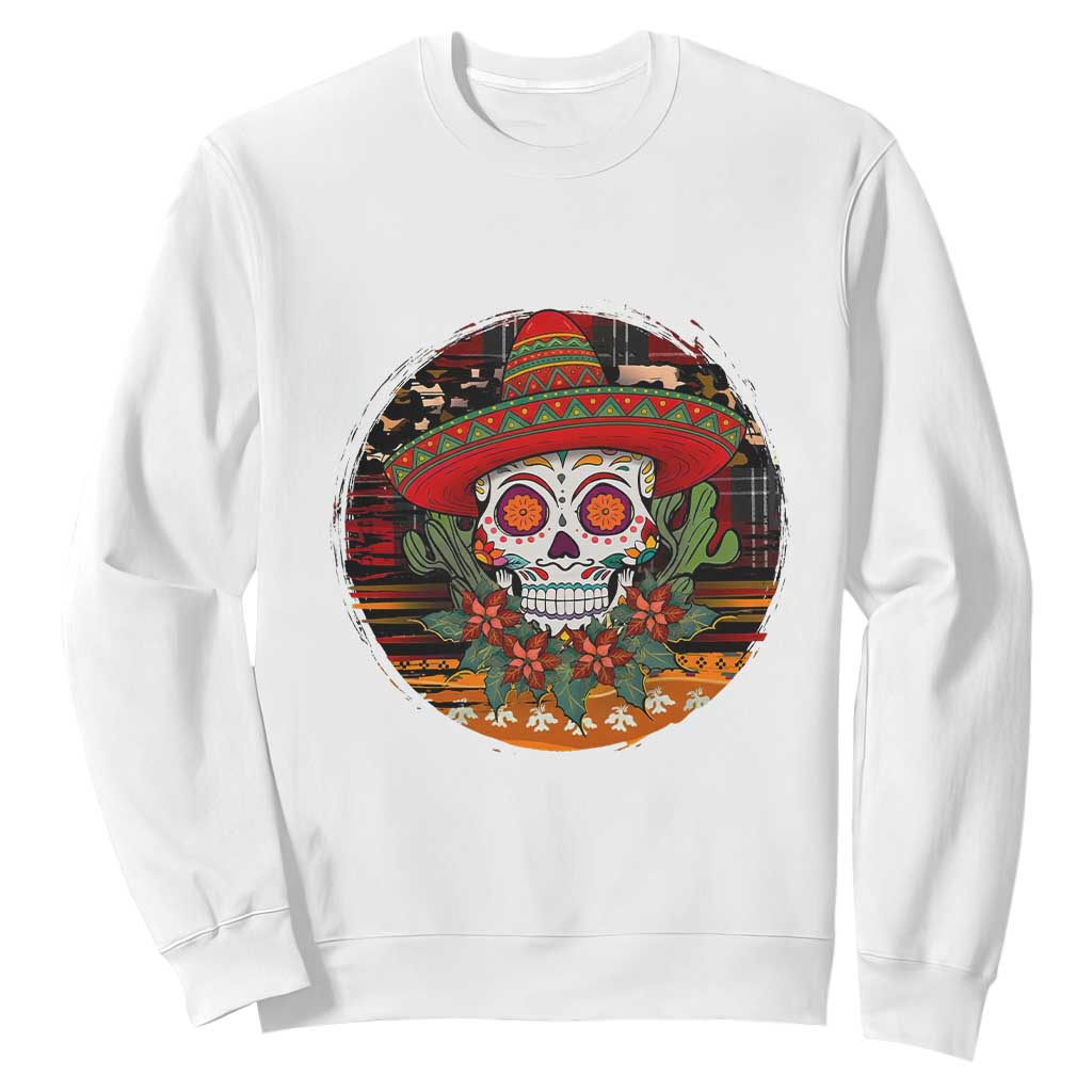 Sugar Skull Mexican Christmas Sweatshirt TS14 White Print Your Wear