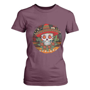 Sugar Skull Mexican Christmas T Shirt For Women TS14 Maroon Print Your Wear