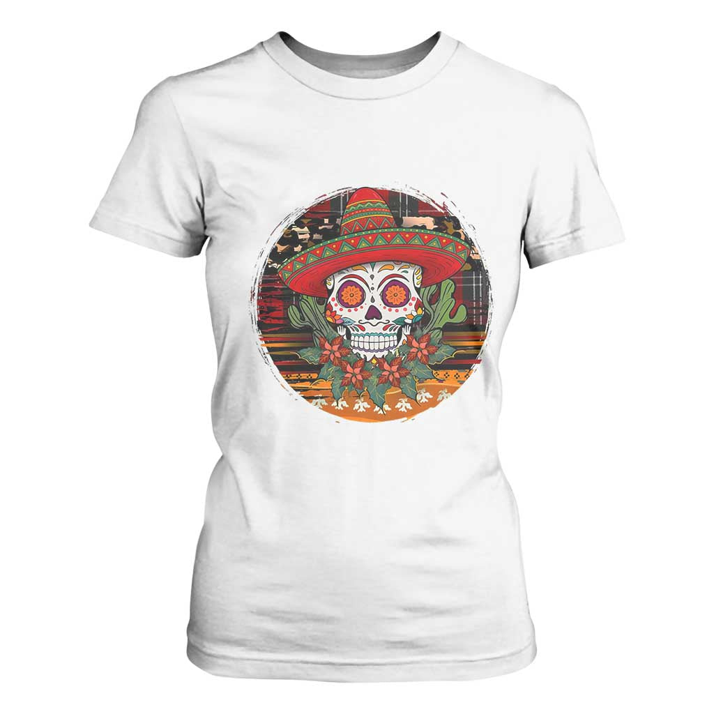 Sugar Skull Mexican Christmas T Shirt For Women TS14 White Print Your Wear