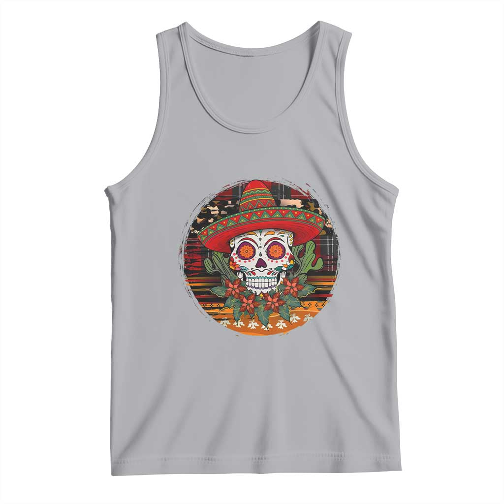 Sugar Skull Mexican Christmas Tank Top TS14 Athletic Heather Print Your Wear