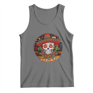 Sugar Skull Mexican Christmas Tank Top TS14 Black Heather Print Your Wear