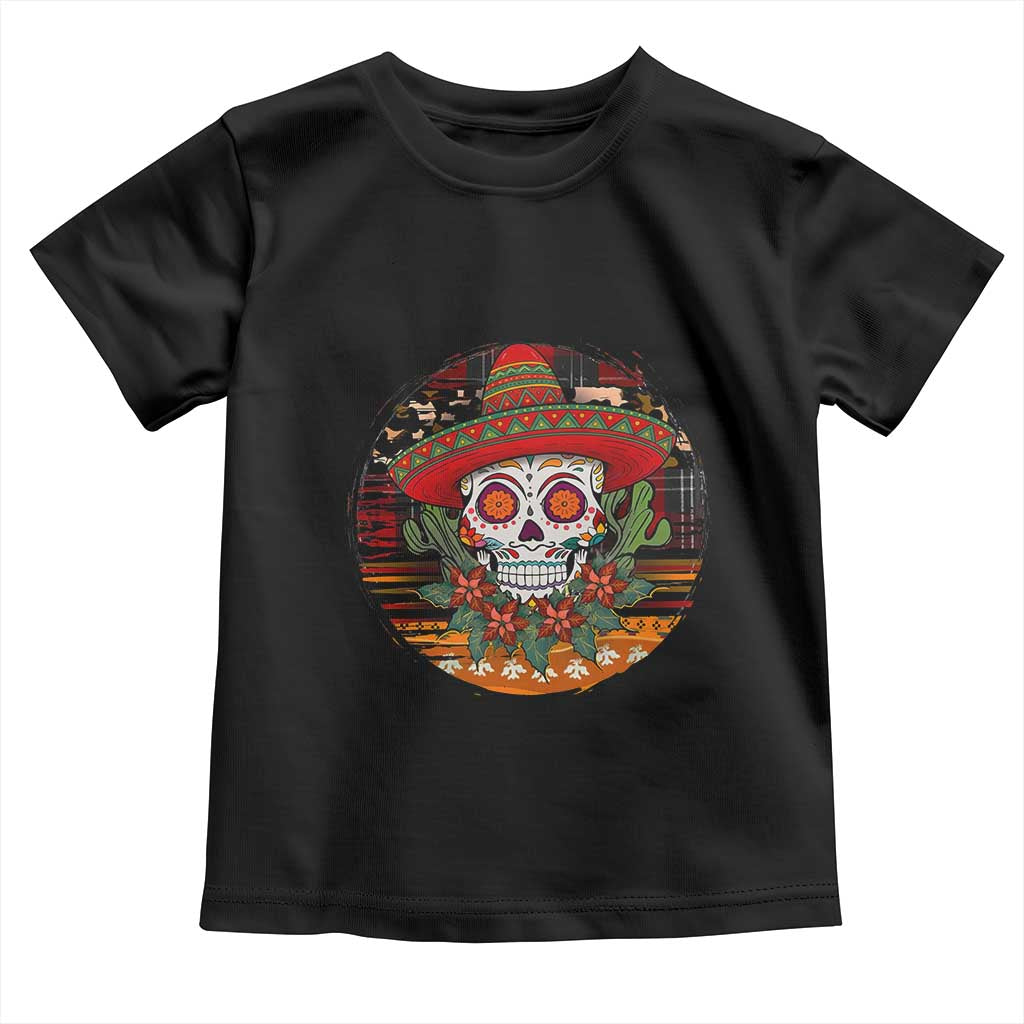 Sugar Skull Mexican Christmas Toddler T Shirt TS14 Black Print Your Wear