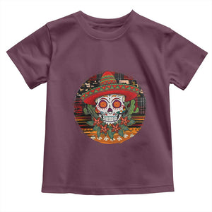 Sugar Skull Mexican Christmas Toddler T Shirt TS14 Maroon Print Your Wear