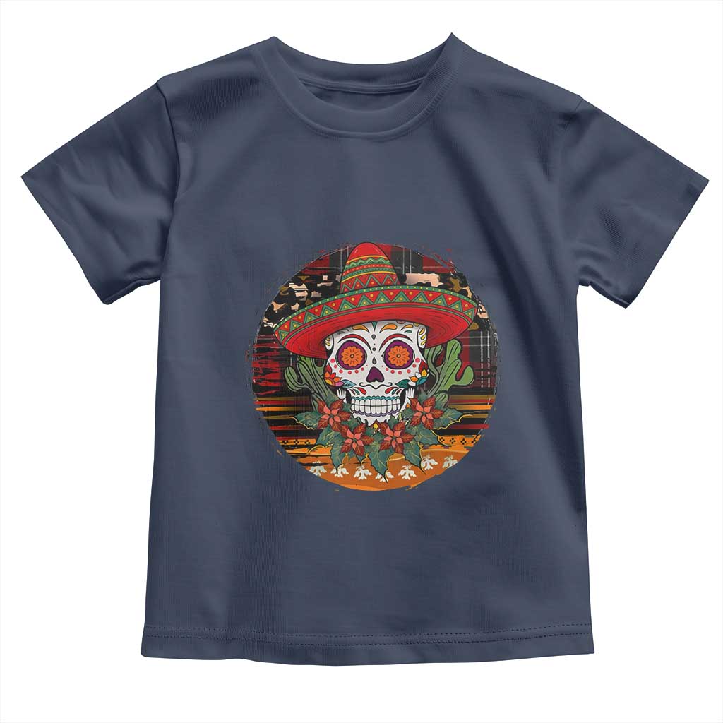 Sugar Skull Mexican Christmas Toddler T Shirt TS14 Navy Print Your Wear
