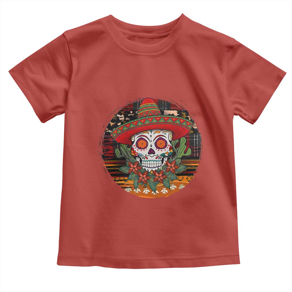 Sugar Skull Mexican Christmas Toddler T Shirt TS14 Red Print Your Wear